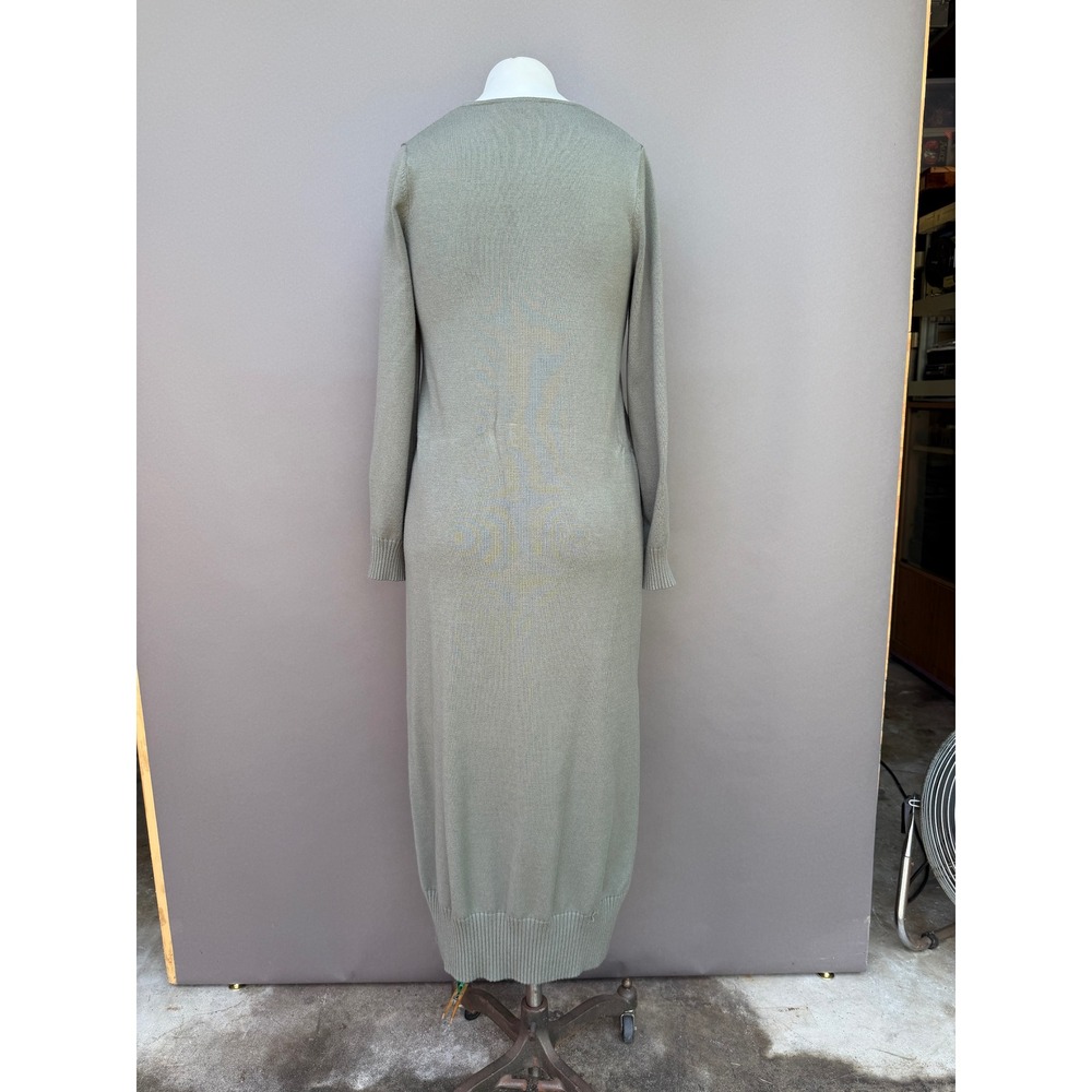 Splendid x Cella Jane Sage Green V-Neck Knit Midi Sweater Dress Size Small Earth - Picture 5 of 13
